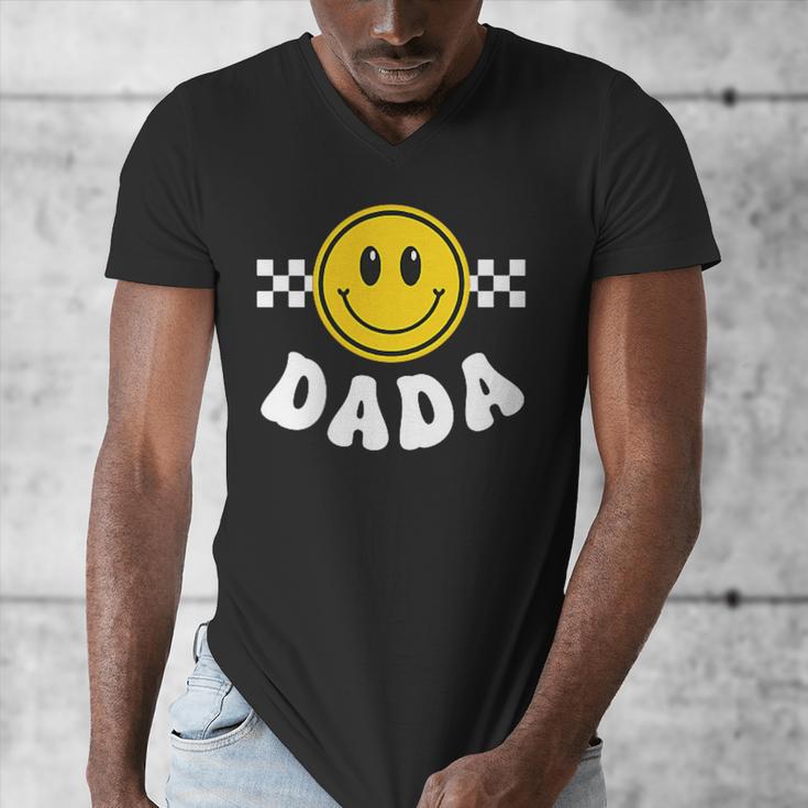 Dada One Happy Dude Birthday Theme 1st Family Matching Mom Men's V-Neck T-Shirt