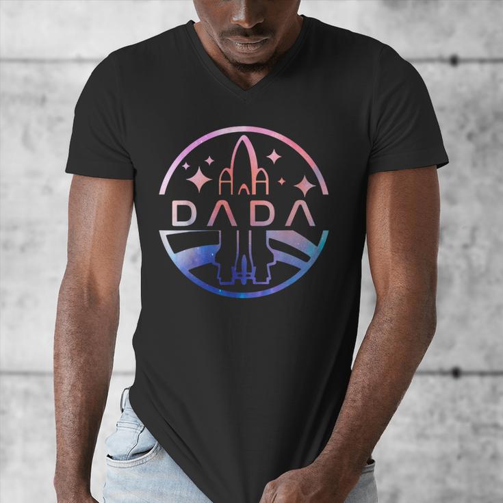 Dada Space Astronaut Rocket Birthday Party Men's V-Neck T-Shirt