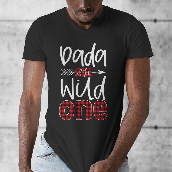 Dada Of The Wild One Buffalo Plaid Lumberjack 1st Birthday Men's V-Neck T-Shirt Dada Of The Wild One Buffalo Plaid Lumberjack 1st Birthday Men's V-Neck T-Shirt
