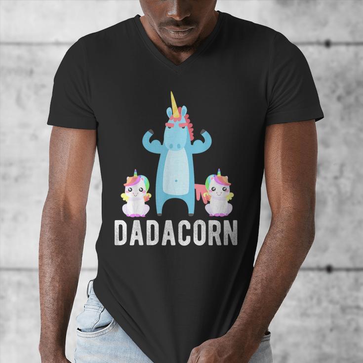 Dadacorn Unicorn Lover Tee For Papa Dad And Kid Men's V-Neck T-Shirt