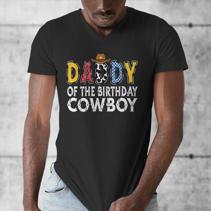 Daddy 1st Birthday Cowboy Western Daddy Birthday Boy Men's V-Neck T-Shirt Daddy 1st Birthday Cowboy Western Daddy Birthday Boy Men's V-Neck T-Shirt
