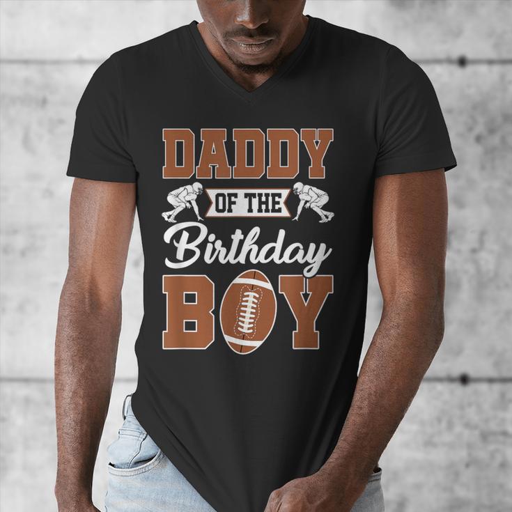 Daddy Of The Birthday Boy Football Party Family Matching Men's V-Neck T-Shirt