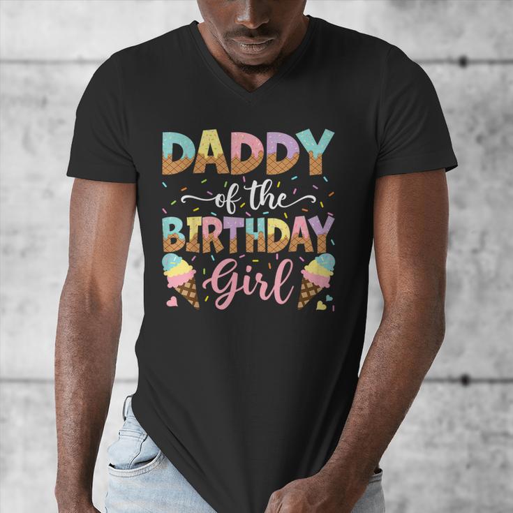 Daddy Of The Birthday Girl Ice Cream Lover Party Men's V-Neck T-Shirt Daddy Of The Birthday Girl Ice Cream Lover Party Men's V-Neck T-Shirt