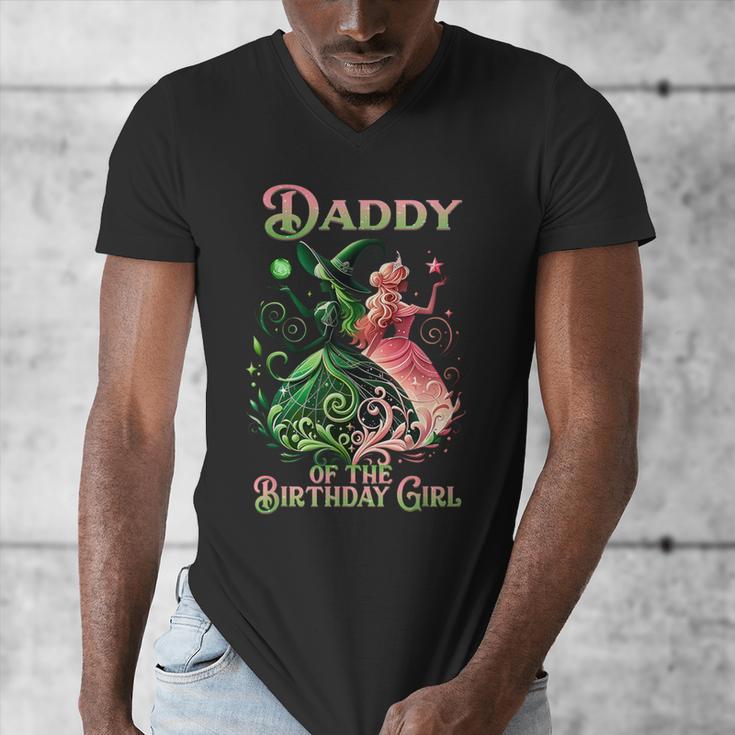 Daddy Of The Birthday Girl Pink And Green Family Matching Men's V-Neck T-Shirt