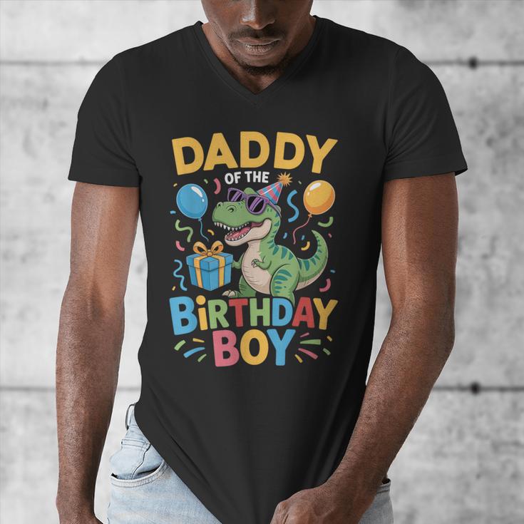 Daddy Of The Birthday Party Outfit Dinosaur Squad Dad Men's V-Neck T-Shirt
