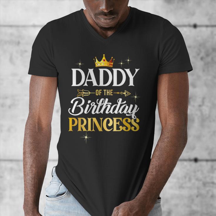 Daddy Of The Birthday Princess Girl Party Matching Family Men's V-Neck T-Shirt