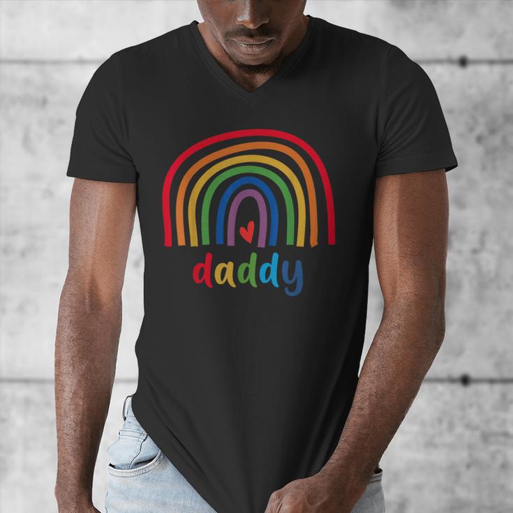 Daddy Rainbow For Women Men Family Matching Birthday Men's V-Neck T-Shirt