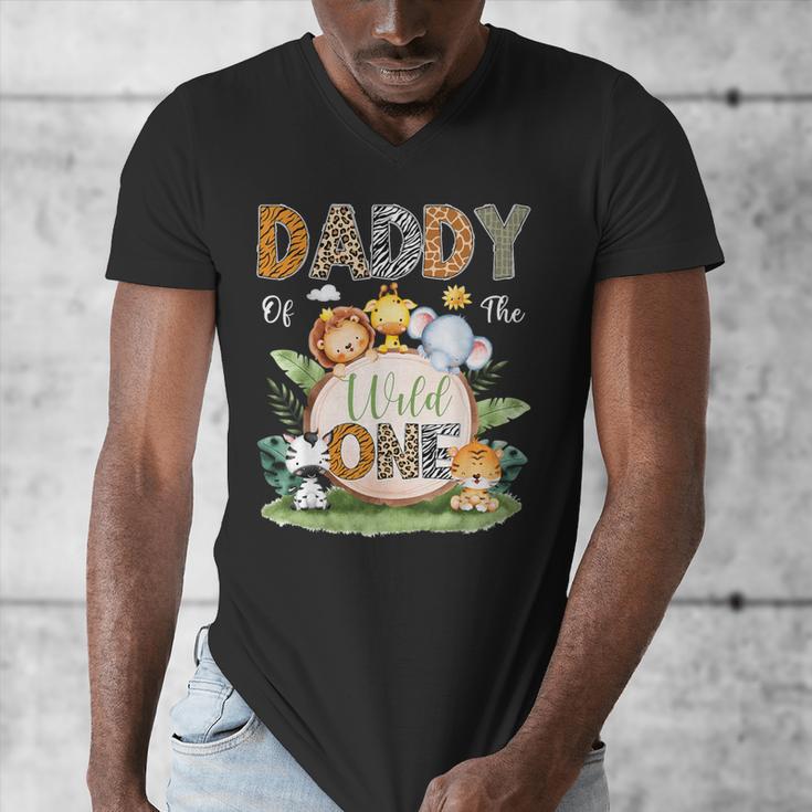 Daddy Of The Wild One 1St Birthday Kids Safari Jungle Men's V-Neck T-Shirt