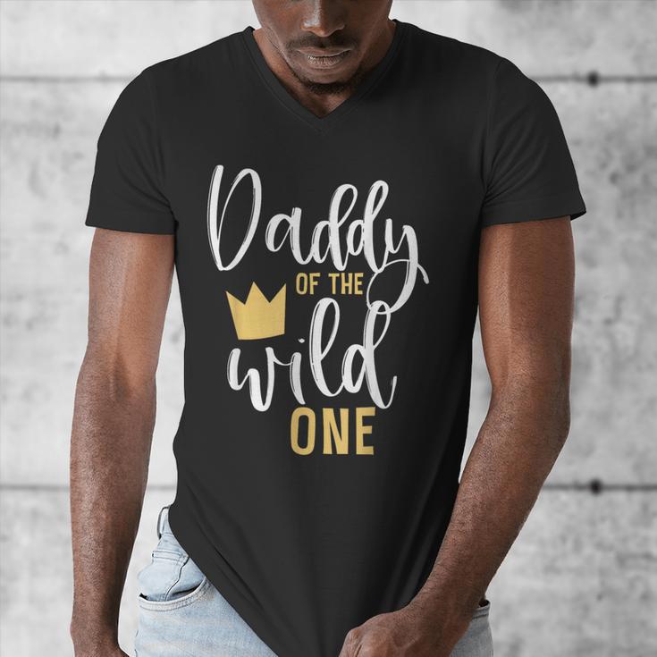 Daddy Of The Wild One Shirt 1st Birthday First Thing Dad Tee Men's V-Neck T-Shirt