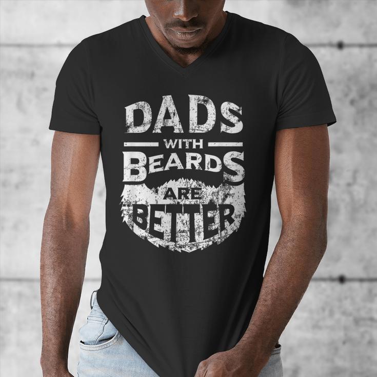 Dads With Beards Are Better Distressed Men's V-Neck T-Shirt