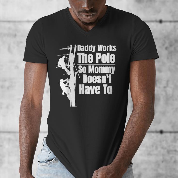 Dads Electrical Lineman Gear Husband & Lineman Wife Men's V-Neck T-Shirt