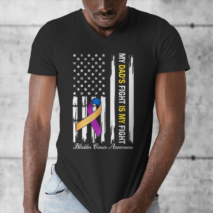 My Dad's Fight Is My Fight Bladder Cancer Awareness Men's V-Neck T-Shirt