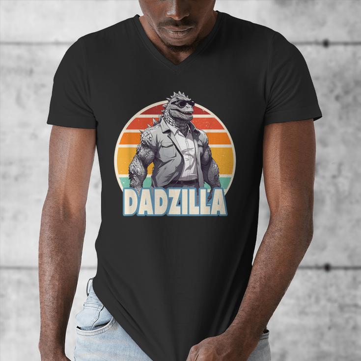 Dadzilla The Rad Dad Kaiju Vibes Men's V-Neck T-Shirt