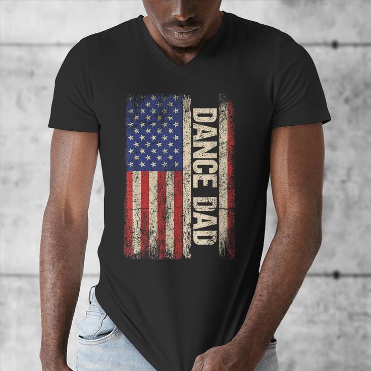 Dance Dad US American Flag Shirt Dancer Dancing Father Men Men's V-Neck T-Shirt
