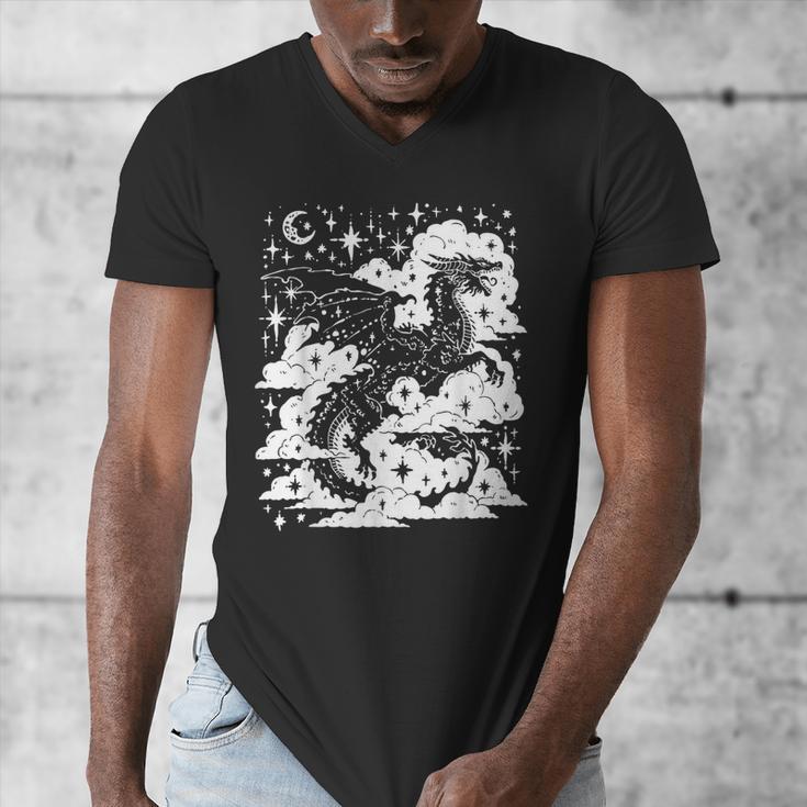 Dark Academia Fantasy Dragon Book Lover Bookish Goblincore Men's V-Neck T-Shirt