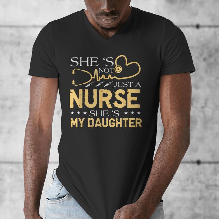 My Daughter Is A Nurse Proud Nurse's Mom Dad RN LPN Family Men's V-Neck T-Shirt