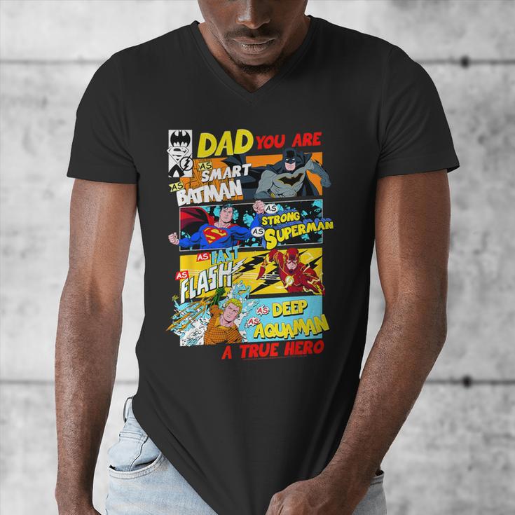 DC Comics Father's Day Justice League Dad Attributes Men's V-Neck T-Shirt