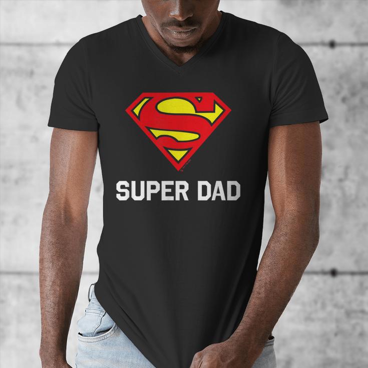 DC Comics Superman Father's Day Super Dad Logo Men's V-Neck T-Shirt