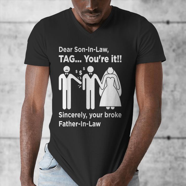 Dear Son-In-Law Father Of The Bride Dad Wedding Marriage Men's V-Neck T-Shirt