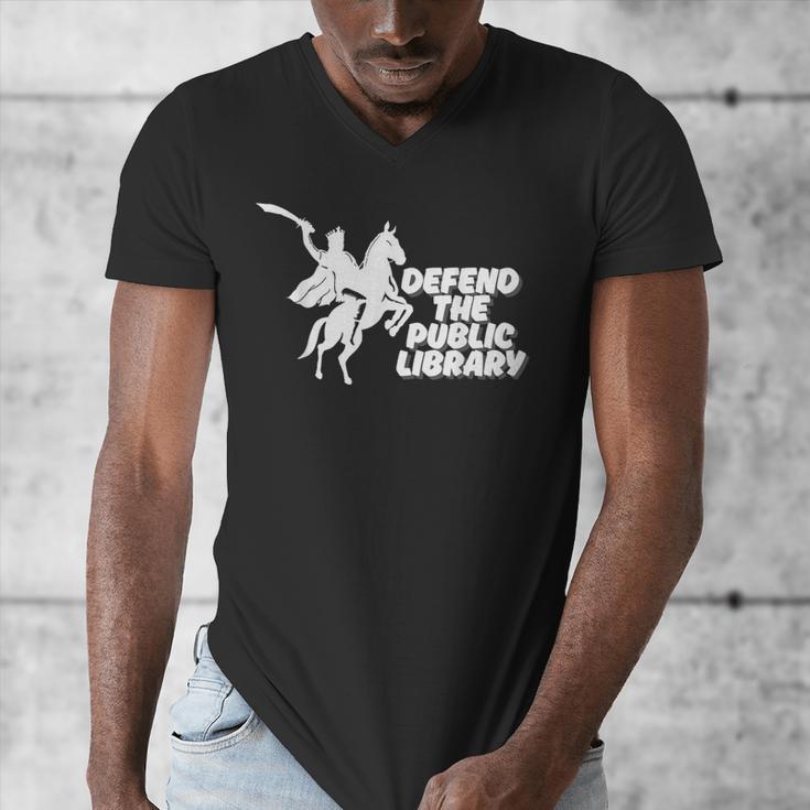 Defend Public Library Support Local Library Book Lover Men's V-Neck T-Shirt Defend Public Library Support Local Library Book Lover Men's V-Neck T-Shirt