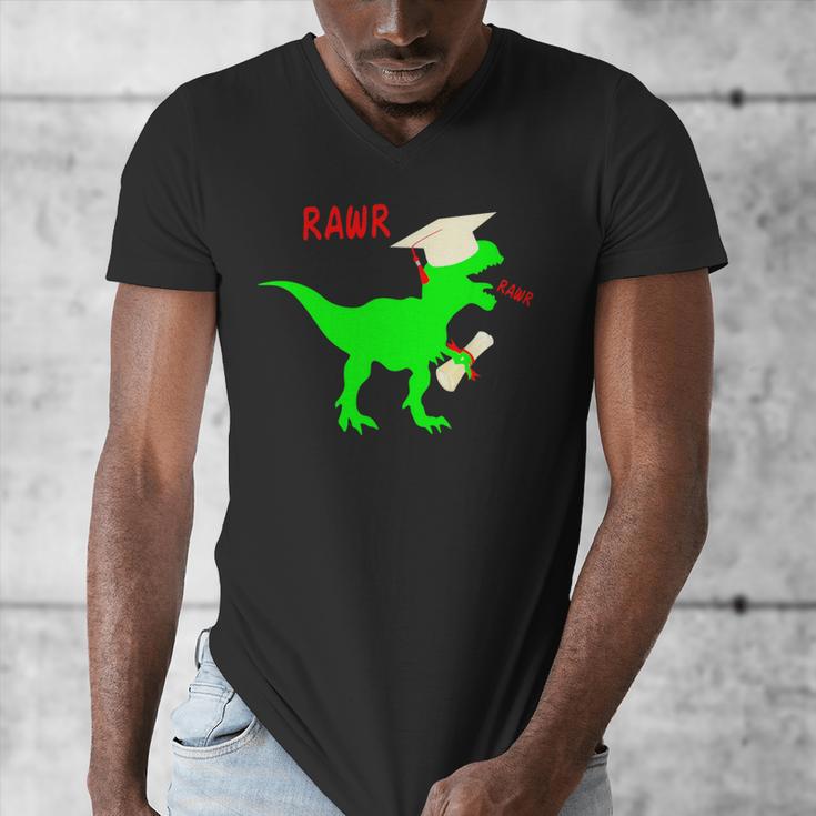 Dinosaur Rawr Diploma Grad Graduate Graduation Men's V-Neck T-Shirt