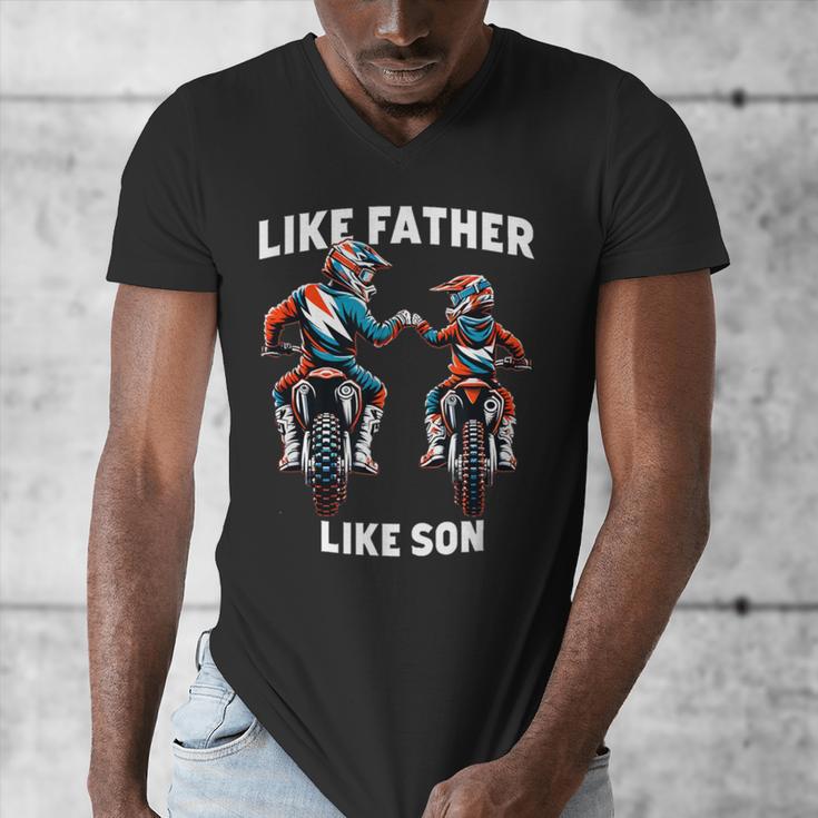 Dirt Bike Family Father Son Motocross Off-Road MX Dad Boys Men's V-Neck T-Shirt