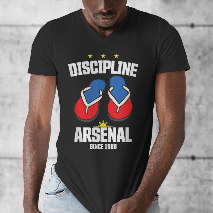 Discipline Arsenal Pinoy Nostalgia Filipino Tsinelas Men's V-Neck T-Shirt Discipline Arsenal Pinoy Nostalgia Filipino Tsinelas Men's V-Neck T-Shirt