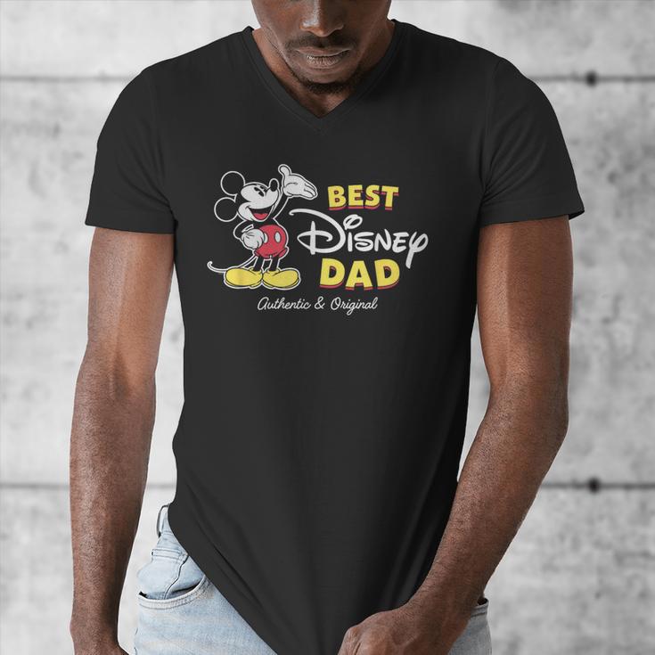 Disney Mickey Mouse Best Disney Dad Birthday Father’s Day Men's V-Neck T-Shirt
