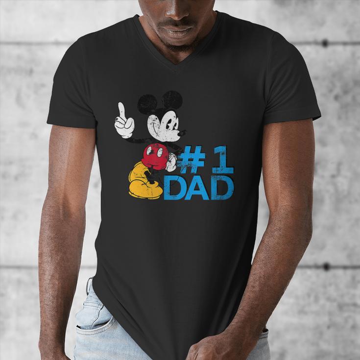 Disney Mickey Mouse Father's Day 1 Dad Men's V-Neck T-Shirt