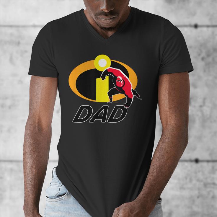 Disney And Pixar's The Incredibles Mr Incredible Dad Family Men's V-Neck T-Shirt Disney And Pixar's The Incredibles Mr Incredible Dad Family Men's V-Neck T-Shirt