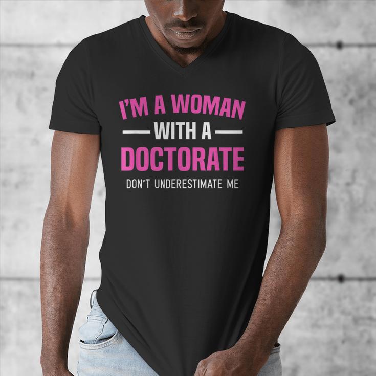 Doctoral Degree Graduation Woman With a Doctorate Men's V-Neck T-Shirt