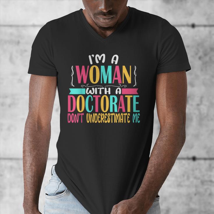 Doctorate Degree PhD Graduation PsyD Woman EdD Psychology Men's V-Neck T-Shirt