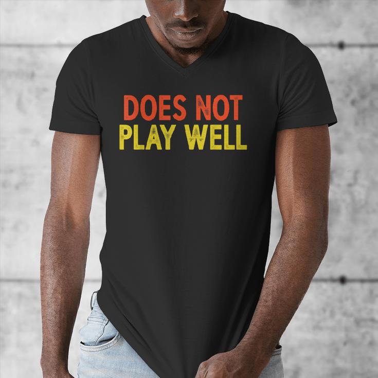 Does Not Play Well I Introvert Men's V-Neck T-Shirt