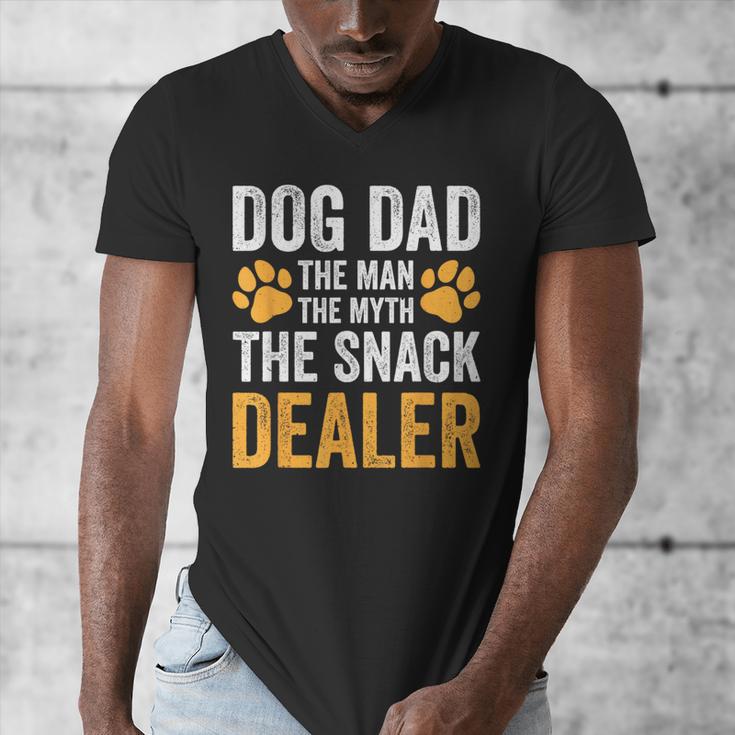 Dog Dad The Man The Myth The Snack Dealer Men's V-Neck T-Shirt