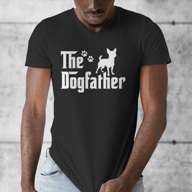 The Dogfather Tee Dad Dog Lover Chihuahua Men's V-Neck T-Shirt