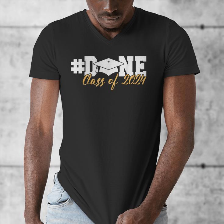 DONE Class Of 2024 Graduation For Her Him Grad Senior 2024 Men's V-Neck T-Shirt