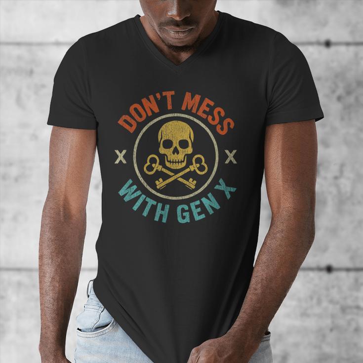 Don't Mess With Gen X Vintage Grunge Skull 80s Nostalgia Men's V-Neck T-Shirt