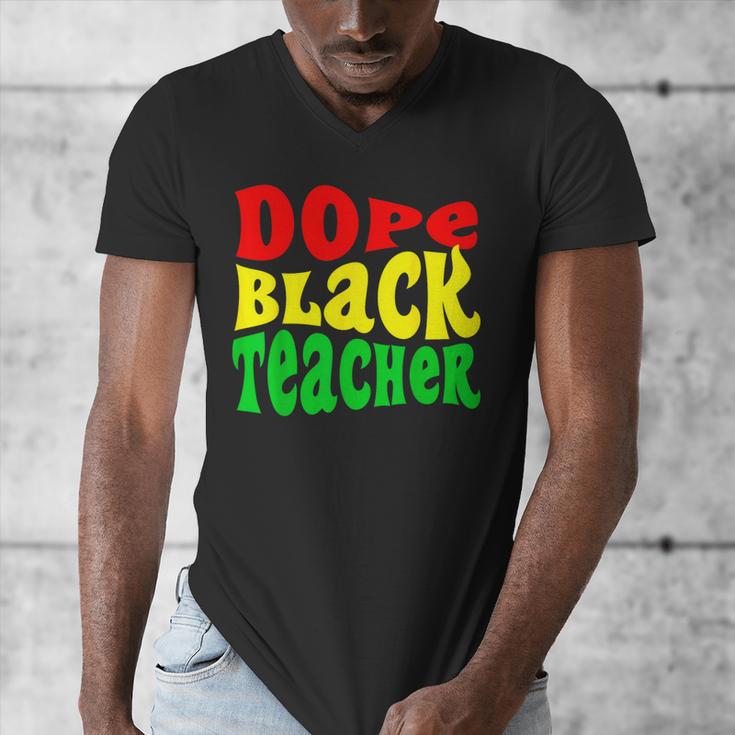 Dope Teacher African American Graduation History Month Men's V-Neck T-Shirt