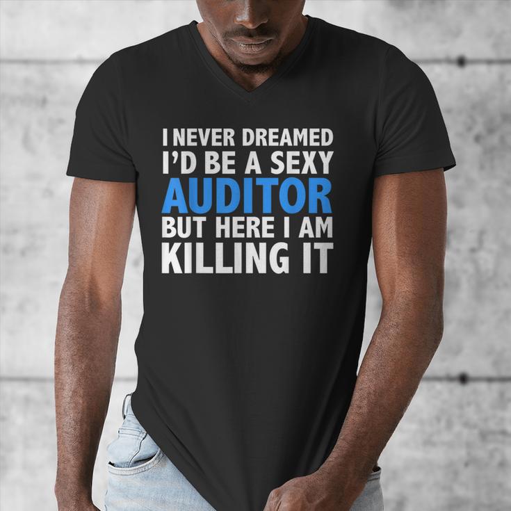 Never Dreamed I'd Be a Sexy Auditor Graduation Men's V-Neck T-Shirt