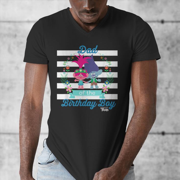 DreamWorks Trolls Dad Of The Birthday Boy Men's V-Neck T-Shirt