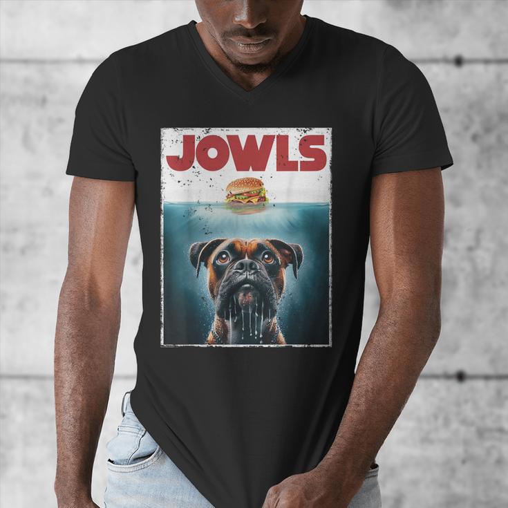 Drooling Boxer Jowls Fawn Dog Mom Dog Dad Burger Men's V-Neck T-Shirt