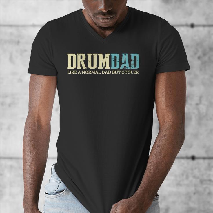 Drum Dad Like A Normal Dad But Cooler Shirt Music Dad Men's V-Neck T-Shirt
