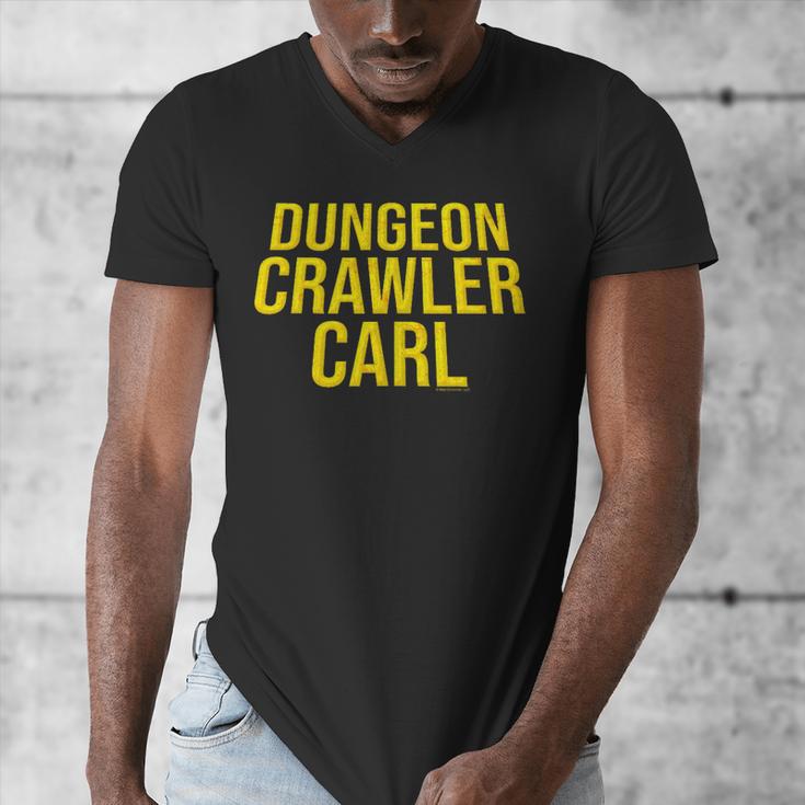 Dungeon Crawler Carl Yellow Text Logo LitRPG Series Book Men's V-Neck T-Shirt