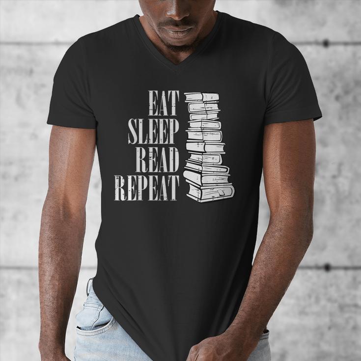 Eat Sleep Read Repeat Reading Book Librarian Men Women Kids Men's V-Neck T-Shirt Eat Sleep Read Repeat Reading Book Librarian Men Women Kids Men's V-Neck T-Shirt