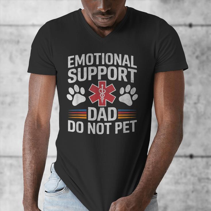 Emotional Support Dad Do Not Pet Caring Father's Day Men's V-Neck T-Shirt