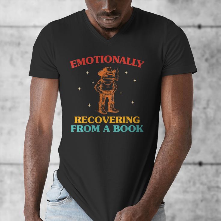 Emotionally Recovering From A Book Frog Men's V-Neck T-Shirt