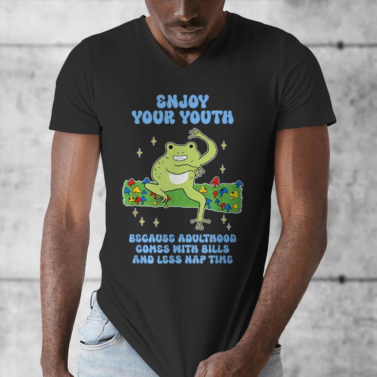 Enjoy Adulthood Comes With Bills Nostalgia Regret Men's V-Neck T-Shirt