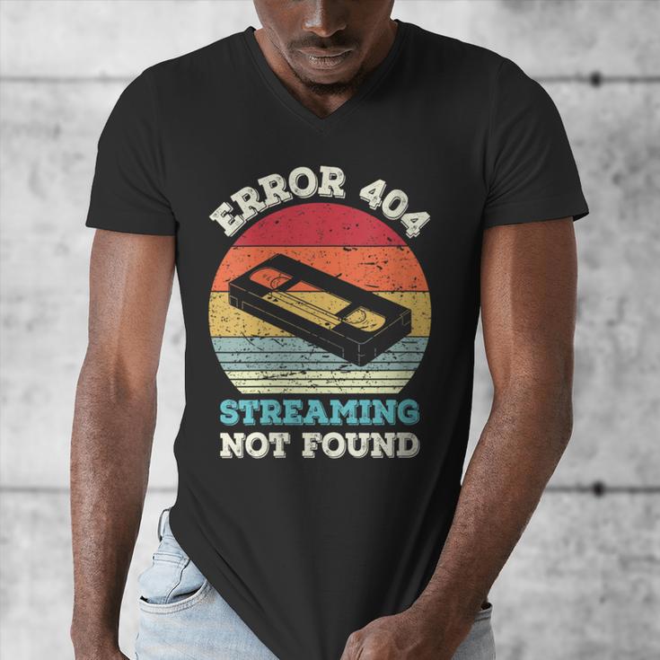 Error 404 Streaming Not Found Nostalgia VHS Retro Tape Men's V-Neck T-Shirt Error 404 Streaming Not Found Nostalgia VHS Retro Tape Men's V-Neck T-Shirt