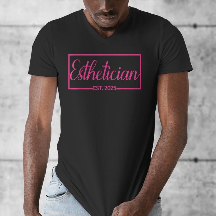 Esthetician Est 2025 Skin Care Specialist Graduation Men's V-Neck T-Shirt