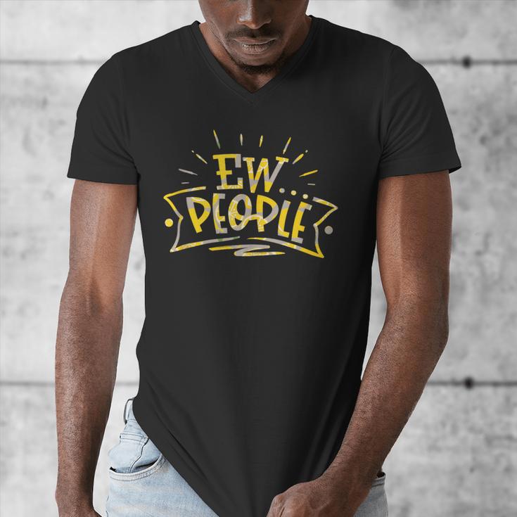 Ew People Antisocial Introvert Saying Yellow Lemon Men's V-Neck T-Shirt